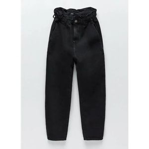 Zara Black Paper-Bag Jeans